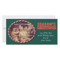 Season's Greetings Candy Cane Frame photo cards