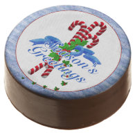Seasons Greetings Candy Canes Chocolate Dipped Oreo