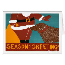 Seasons Greetings-Chocolate Lab-Stephen Huneck Greeting Card