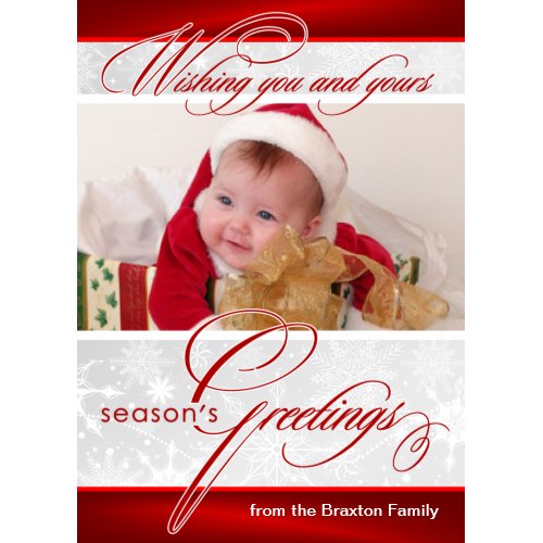 Season's Greetings Christmas Cards with Photo card