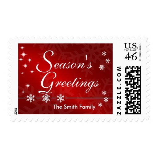 Season's Greetings Christmas Holiday Postage