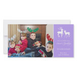 Season's Greetings Christmas Reindeer (Violet) Customized Photo Card