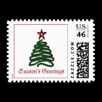 Season's Greetings Christmas Tree Postage postage
