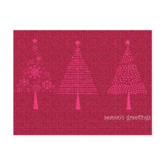 Season's Greetings -Christmas trees postcard