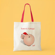 Season's Greetings (Eatings) Pig Cartoon. bags by graphicdoodles Season's Greetings (Eatings) Pig Cartoon. bags
