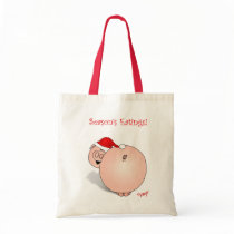Season's Greetings (Eatings) Pig Cartoon. bags