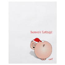 Season's Greetings (Eatings) Pig Cartoon. flyers by graphicdoodles Season's Greetings (Eatings) Pig Cartoon. flyers