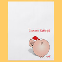 Season's Greetings (Eatings) Pig Cartoon. flyers by graphicdoodles Season's Greetings (Eatings) Pig Cartoon. flyers