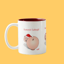 Season's Greetings (Eatings) Pig Cartoon. mugs by graphicdoodles Season's Greetings (Eatings) Pig Cartoon. mugs