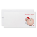 Season's Greetings (Eatings) Pig Cartoon. Photo Greeting Card
