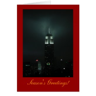 Seasons Greetings: Empire State Building in Fog A1 Greeting Cards