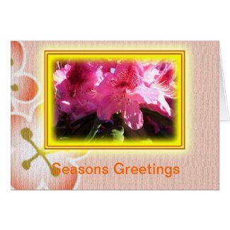 Seasons greetings flowering greeting card