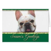 Season's greetings French bulldog greeting card