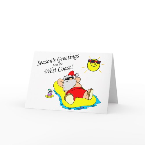 Seasons Greetings From The West Coast Santa card