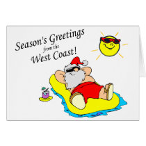 Seasons Greetings From The West Coast Santa cards