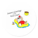 Seasons Greetings From The West Coast (Santa) stickers