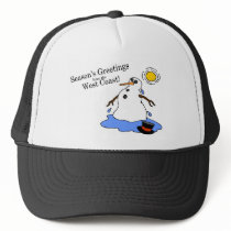 Seasons Greetings From The West Coast (Snowman) hats by CelebrationZazzle Seasons Greetings From The West Coast (Snowman) hats