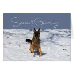 Seasons Greetings German Shepherd in the Snow Card
