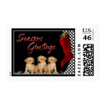 Seasons Greetings - Golden Retriever Puppies Dog Postage