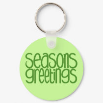Seasons Greetings Green Keychain by floatinglemons Seasons Greetings Green Keychain