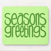 Seasons Greetings Green Mousepad by floatinglemons Seasons Greetings Green Mousepad