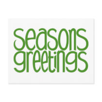 Seasons Greetings Green Postcard by floatinglemons Seasons Greetings Green Postcard
