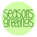 Seasons Greetings Green Sticker