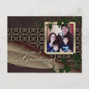 Seasons Greetings Holiday Family Photo Postcard