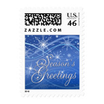 Season's Greetings Holiday Postage - Blue postage