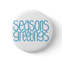 Seasons Greetings Ice Blue Button