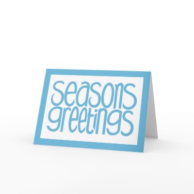 Seasons Greetings Ice Blue Card by floatinglemons