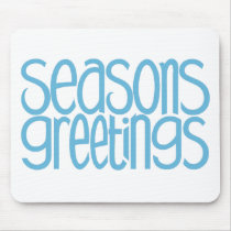 Seasons Greetings Ice Blue Mousepad