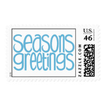 Seasons Greetings Ice Blue Stamp