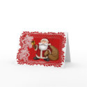 Season's Greetings Jolly Santa Greeting Card