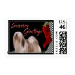Seasons Greetings - Llaso Apso Dog postage