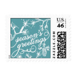 Seasons Greetings - Navy Blue & Teal stamps