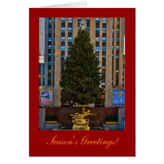 Season's Greetings: NYC Rockefeller Center Tree A2 Card