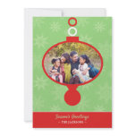 Season's Greetings Photo Ornament Flat Card Custom Invitations