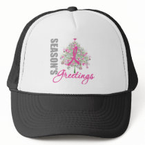 Season's Greetings Pink Ribbon Tree hats by giftsforawareness Season's Greetings Pink Ribbon Tree hats