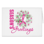 Season's Greetings Pink Ribbon Wreath Cards