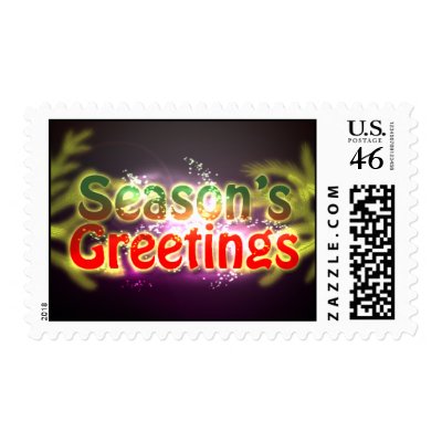 Season's Greetings Postage Stamps by FredzCards
