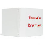 Season's Greetings. Red and White. Custom Binders