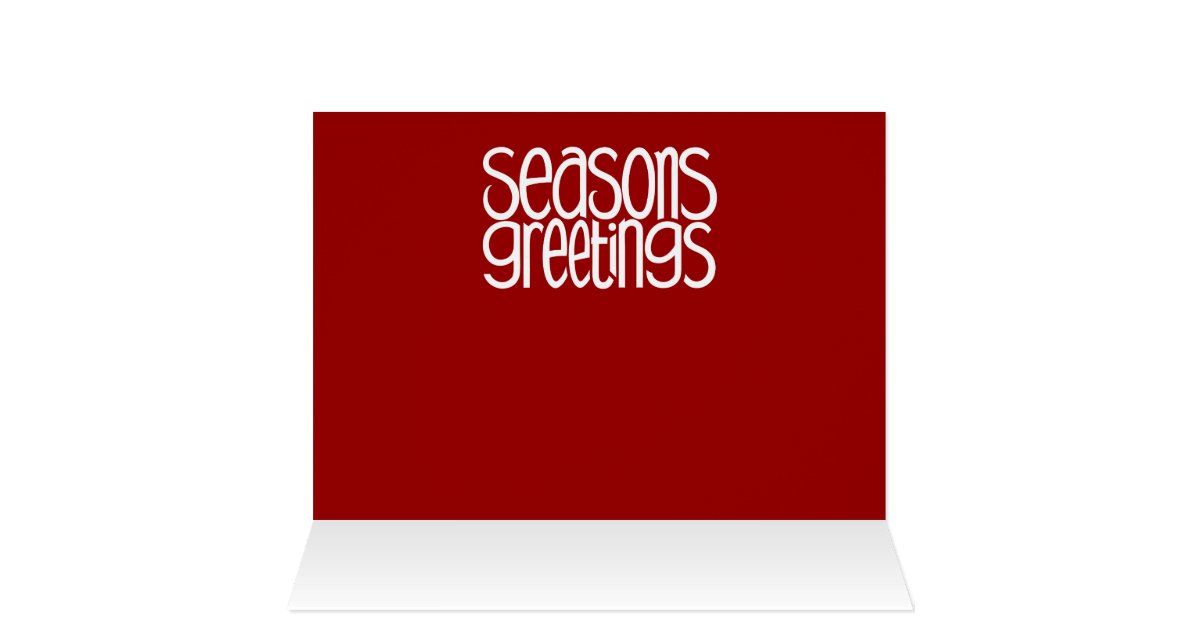 Seasons Greetings Red Card Zazzle