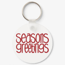 Seasons Greetings Red Keychain by floatinglemons Seasons Greetings Red Keychain