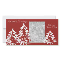 Season's Greetings Red Photocard Photo Greeting Card