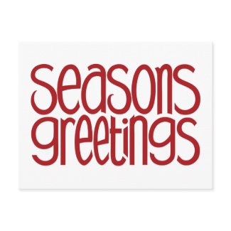 Seasons Greetings Red Postcard postcard