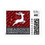 Seasons Greetings Reindeer- Red & Light Blue stamps