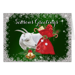 Season's Greetings Saanen Goat Christmas Greeting Greeting Card
