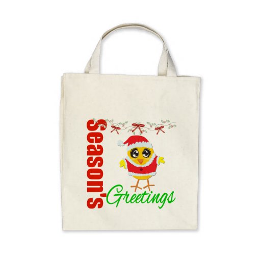 Seasons Greetings Santa Chick Bags