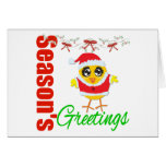 Seasons Greetings Santa Chick Greeting Card
